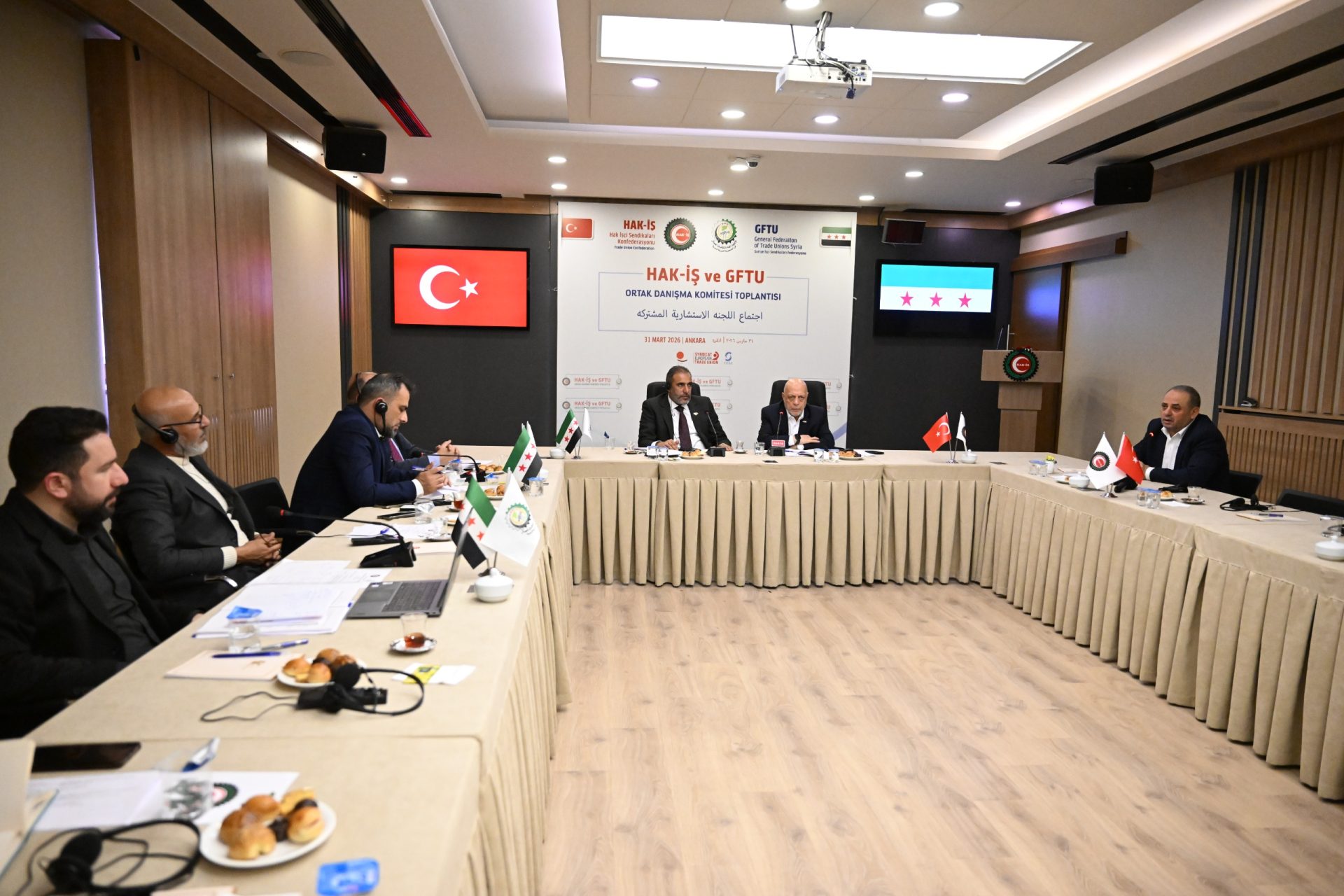 GENEL BAŞKANIMIZ DEĞİRMENCİ HAK-İŞ VE SURİYE GFTU ORTAK DANIŞMA KOMİTE TOPLANTISINA KATILDI